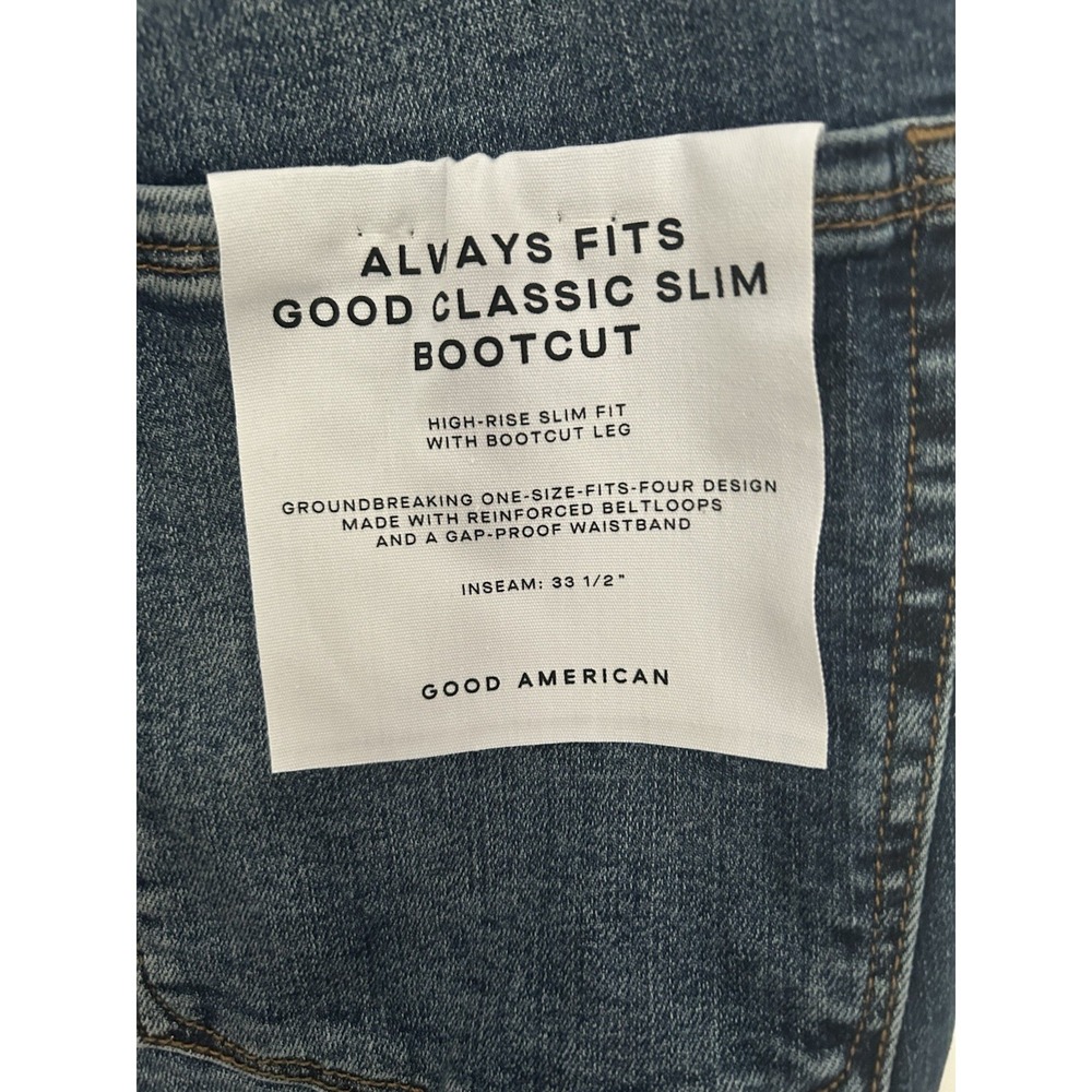 NWT Good American Women's Jeans Classic Slim Bootcut Size 20-26 Inseam In Pics - Picture 7 of 9